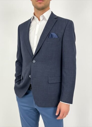 LOOIS tummansininen kuosillinen bleiseri 