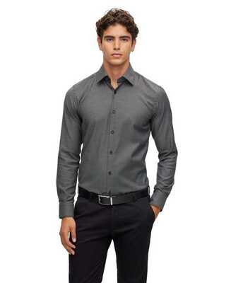 BOSS harmaa slim-fit kauluspaita