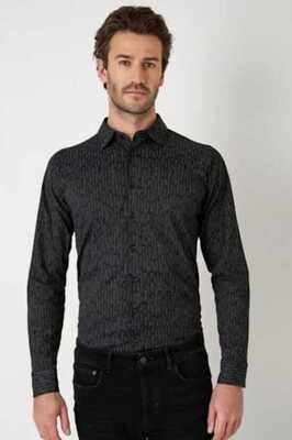 Desoto musta printti jersey kauluspaita