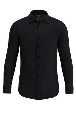 Desoto musta printti kauluspaita