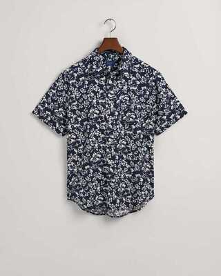 Gant lyhythiha kauluspaita Reg Floral cotton linen