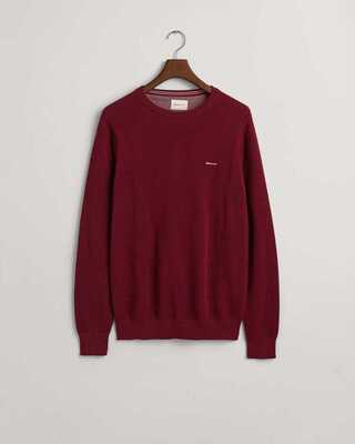 Gant viininpunainen puuvillaneule D1. Cotton pique