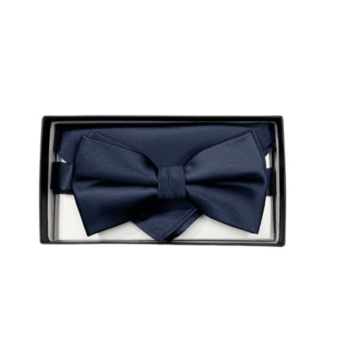 MATEX tummansininen rusetti taskuliinalla