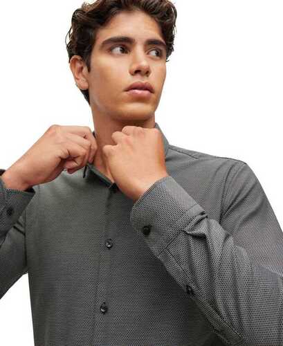 BOSS harmaa slim-fit kauluspaita