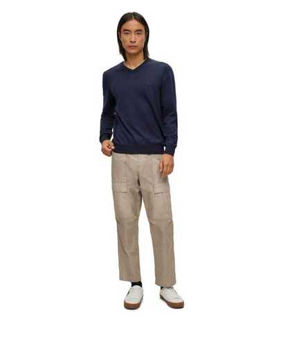 BOSS miesten merinoneule Baram-L, tummansininen