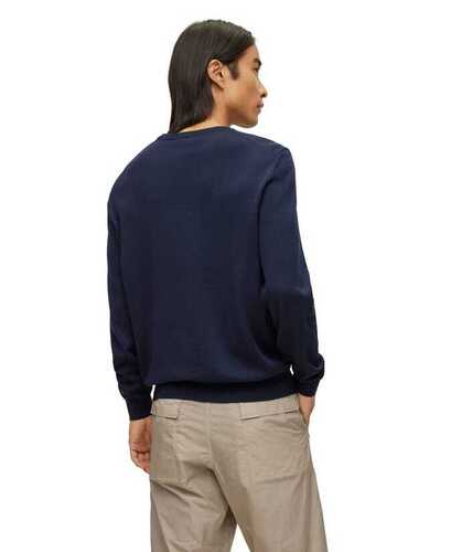 BOSS miesten merinoneule Baram-L, tummansininen