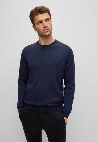 BOSS miesten tummansininen merinovillaneule