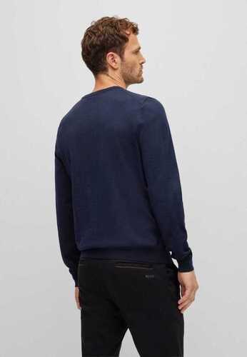 BOSS miesten tummansininen merinovillaneule