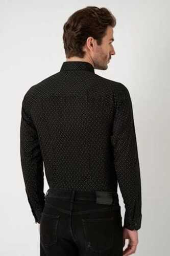 Desoto musta printti kauluspaita