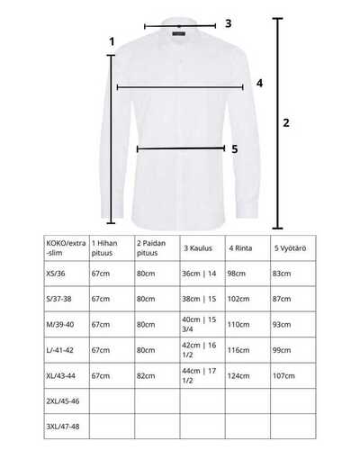 ETERNA extraslim valkoinen kauluspaita