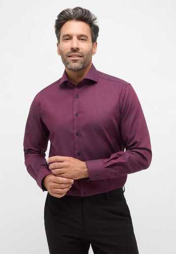 ETERNA kauluspaita tummanpunainen regular-fit