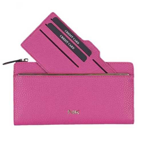 Naisten pinkki nahkalompakko