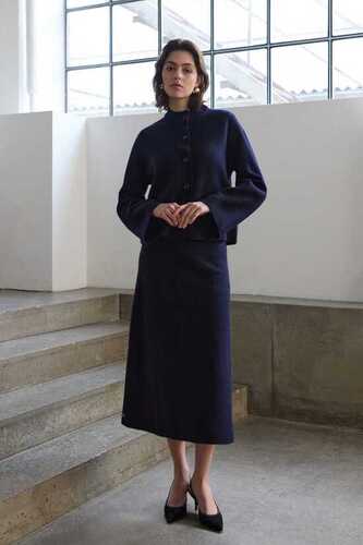 PBO napillinen neuletakki tummansininen