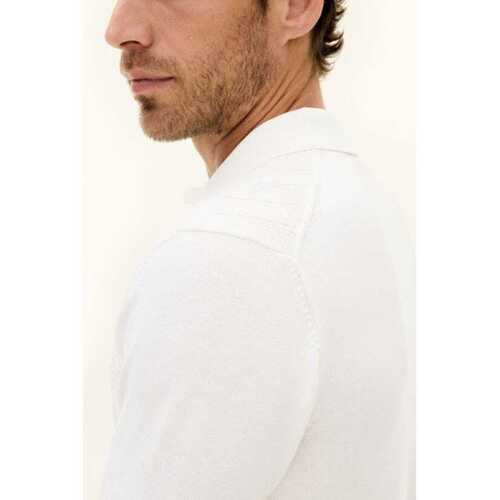 Valkoinen pikeepaita Oscar Jacobson barto stripe