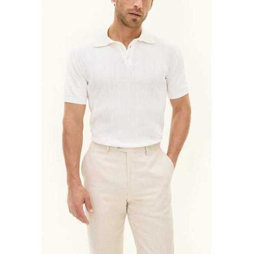 Valkoinen pikeepaita Oscar Jacobson barto stripe