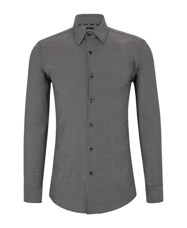 BOSS harmaa slim-fit kauluspaita - Image 2
