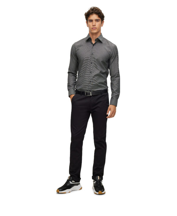 BOSS harmaa slim-fit kauluspaita - Image 3