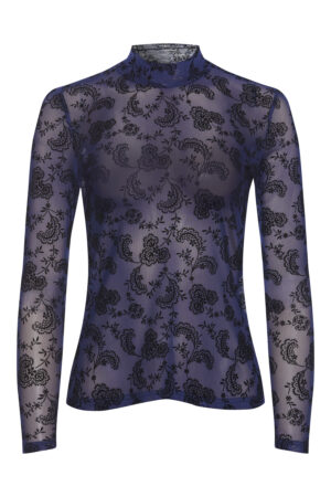 Rue De Femme Mesh roll neck trikoopaita sininen