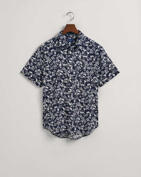 Gant lyhythiha kauluspaita Reg Floral cotton linen