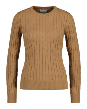 Gant naisten palmikkoneule Cotton Cable C-neck