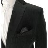 Musta samettitakki slim-fit paikkataskuilla - Image 2