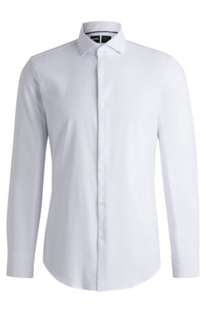 Valkoinen slim-fit premium-kauluspaita BOSS
