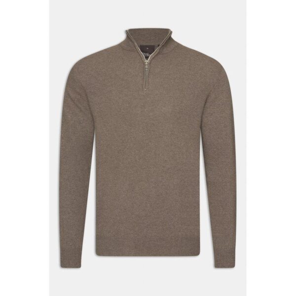 Oscar Jacobson 'Patton Half-zip' beige - Image 3