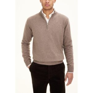 Oscar Jacobson ’Patton Half-zip’ beige