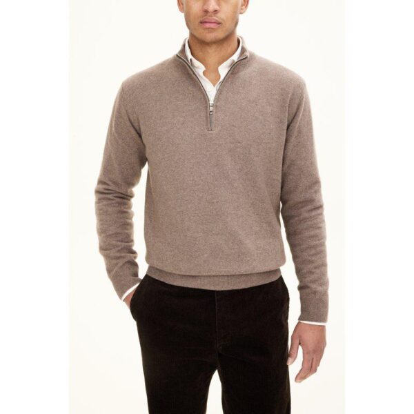 Oscar Jacobson 'Patton Half-zip' beige